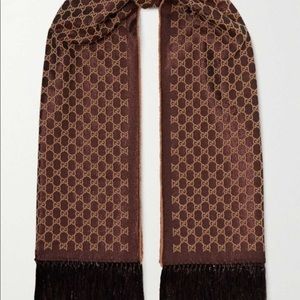 GUCCI Chocolate/Burgundy Shimmer Scarf